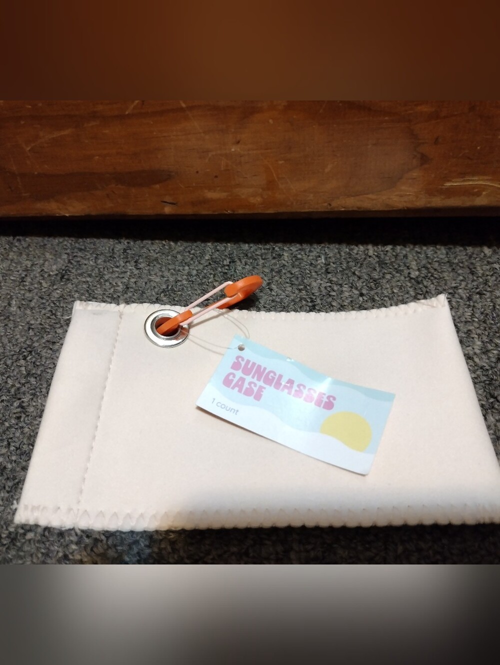 Adult Sunglasses Case with Orange Clip - Unbranded